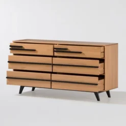 Modern 6 Drawer Double Dresser With Long Handles - Saracina Home -Saracina Home GUEST b6ce59e4 476b 4467 9bca 2337d3686600