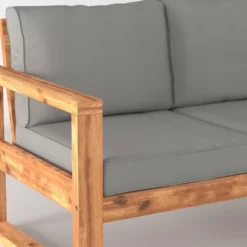 Galia Square Leg Acacia Wood Patio Loveseat With Cushions - Brown - Saracina Home 22 Galia Square Leg Acacia Wood Patio Loveseat With Cushions - Brown - Saracina Home -Saracina Home GUEST bc520d62 d7d0 4afb b806 dfc115e4c369