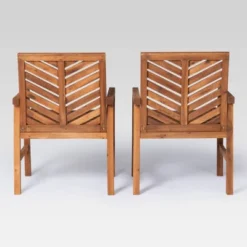 5pc Slatted Chevron Acacia Wood Patio Dining Set - Saracina Home 22 5pc Slatted Chevron Acacia Wood Patio Dining Set - Saracina Home -Saracina Home GUEST c077f985 f50e 4ae9 a70d b89e87555da4