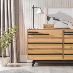 Modern 6 Drawer Double Dresser With Long Handles - Saracina Home -Saracina Home GUEST c279e89d b229 43e8 ad31 a6553ffcc546