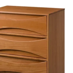 Mid-Century Modern Contoured 5 Drawer Chest Of Drawers - Saracina Home -Saracina Home GUEST c27c7fcf f0c0 42b6 8b83 888be9d75160
