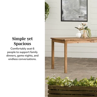 Acacia Wood Patio Simple Rectangle Dining Table - Saracina Home 17 Acacia Wood Patio Simple Rectangle Dining Table - Saracina Home - Image 17