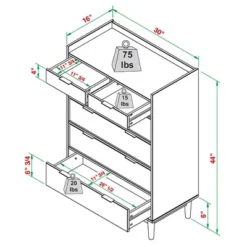Mid-Century Modern Solid Wood 6 Drawer Vertical Dresser - Saracina Home 38 Mid-Century Modern Solid Wood 6 Drawer Vertical Dresser - Saracina Home -Saracina Home GUEST c61ba0fa 135e 47de 9250 5e732e67fd91