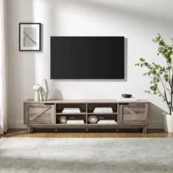 Modern Rustic 2 Door Storage TV Stand For TVs Up To 80" - Saracina Home -Saracina Home GUEST c696f5de 3779 4b36 b385 a3d7b6e6f737