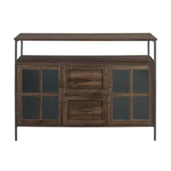 Adonis Transitional Industrial 3 Door Tiered Buffet Dark Walnut - Saracina Home 7 Adonis Transitional Industrial 3 Door Tiered Buffet Dark Walnut - Saracina Home -Saracina Home GUEST c7af8220 babe 4546 b263 044463fd80de
