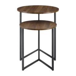 2pc Glam V Leg Nesting Side Tables - Saracina Home -Saracina Home GUEST c8a2f659 2e49 478d 90b2 7652efc40418