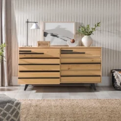 Modern 6 Drawer Double Dresser With Long Handles - Saracina Home -Saracina Home GUEST c8aba4a4 1ca8 4c94 baf3 2404a0c20fb2