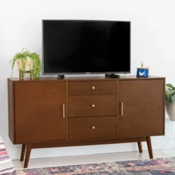 Mid-Century Modern Wood Console TV Stand For TVs Up To 65" - Saracina Home 11 Mid-Century Modern Wood Console TV Stand For TVs Up To 65" - Saracina Home -Saracina Home GUEST cb85f3af 3c20 42f9 8a52 5c742cd3a8be