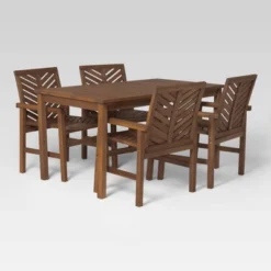 5pc Slatted Chevron Acacia Wood Patio Dining Set - Saracina Home 30 5pc Slatted Chevron Acacia Wood Patio Dining Set - Saracina Home -Saracina Home GUEST cc66286e c365 4394 af52 9af81a2d048b