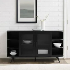 Mid-Century Modern Glass Double Door Curved Sideboard - Saracina Home 10 Mid-Century Modern Glass Double Door Curved Sideboard - Saracina Home -Saracina Home GUEST ccca2787 3517 4648 845b 2937e6e14a4a