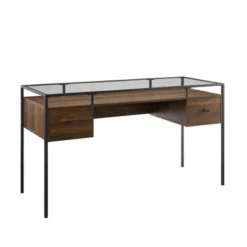 Lamvia Contemporary 2 Tier Glass Top Desk - Saracina Home -Saracina Home GUEST ce12afef 8120 43d1 b579 90b2da371217