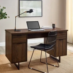 DuPonte Modern Double Sided Pedestal Executive Desk Dark Walnut - Saracina Home 6 DuPonte Modern Double Sided Pedestal Executive Desk Dark Walnut - Saracina Home -Saracina Home GUEST ce88555d d014 4eb0 bd5f 6d83bd8203f3