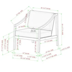 Saracina Home Mid-Century Modern Slatted Outdoor Acacia Arm Chair With Cushion -Saracina Home GUEST d02019b5 cfda 43ca aa82 f0818f3c14cb
