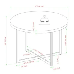 Modern 42" Round Intersecting Leg Dining Table Dark Walnut - Saracina Home -Saracina Home GUEST d1ae7de7 e32a 45f4 b582 bd6267739b02