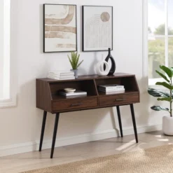 Modern 2 Drawer Angled Console Table - Saracina Home 15 Modern 2 Drawer Angled Console Table - Saracina Home -Saracina Home GUEST d4758a65 5a00 4daa b3b5 3f324d3ec3e0