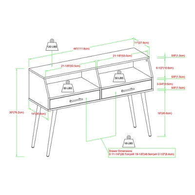 Modern 2 Drawer Angled Console Table - Saracina Home 2 Modern 2 Drawer Angled Console Table - Saracina Home - Image 2