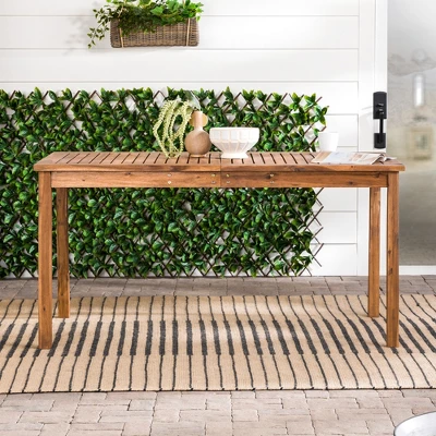 Acacia Wood Patio Simple Rectangle Dining Table - Saracina Home 3 Acacia Wood Patio Simple Rectangle Dining Table - Saracina Home - Image 3