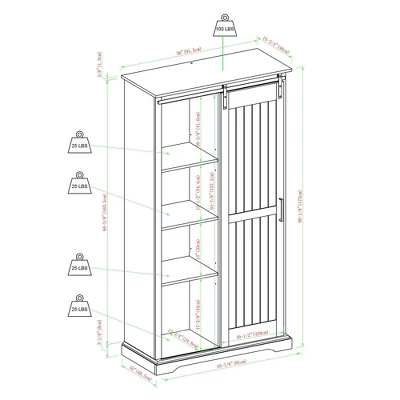 Owens Farmhouse Sliding Barn Door Storage Hutch - Saracina Home 6 Owens Farmhouse Sliding Barn Door Storage Hutch - Saracina Home - Image 6