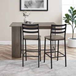 3pc Counter Height Drop Leaf Dining Set Gray Wash - Saracina Home -Saracina Home GUEST e22cbfa9 8d5c 4f5b 8e8e 693bbfc7e5ae