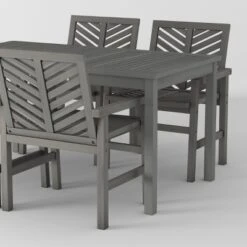 5pc Slatted Chevron Acacia Wood Patio Dining Set - Saracina Home 27 5pc Slatted Chevron Acacia Wood Patio Dining Set - Saracina Home -Saracina Home GUEST e43f6828 aba5 4df2 8ca9 189a6b77e700