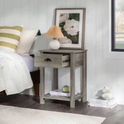 June Rustic Transitional Square Nightstand With Lower Shelf - Saracina Home 20 June Rustic Transitional Square Nightstand With Lower Shelf - Saracina Home -Saracina Home GUEST e4b89c7a 3f47 41ca 9e7c 3af237354be6