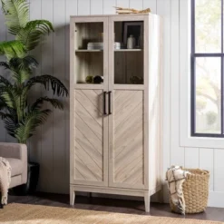 68" Boho Modern Tall Storage Wood Cabinet - Saracina Home -Saracina Home GUEST e4df942e b8a2 4dc0 af20 e72b381ae0f6