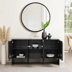Modern Staggered Vertical Accent 3 Door Sideboard - Saracina Home 13 Modern Staggered Vertical Accent 3 Door Sideboard - Saracina Home -Saracina Home GUEST e7187c1a 9ce1 41e7 afaa f88ba84facf9