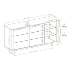 Shing Modern Striped Door 60" Sideboard With Glass Shelves Dark Walnut - Saracina Home -Saracina Home GUEST e9b1d9ab 09fe 45fd 9f24 82ba993076eb