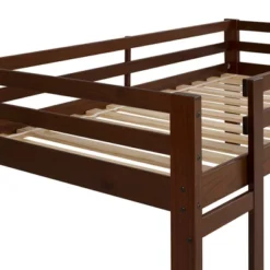 Twin Indy Solid Wood Triple Bunk Bed Walnut - Saracina Home -Saracina Home GUEST eb491e86 de73 43b5 a9e8 e953e750abf6