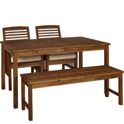 Ravenscroft 4pc Acacia Wood Patio Dining Set - Saracina Home 17 Ravenscroft 4pc Acacia Wood Patio Dining Set - Saracina Home -Saracina Home GUEST ed44c97f 3ef4 47b8 a053 68a2d0bee986