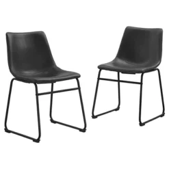 Set Of 2 Laslo Modern Upholstered Faux Leather Dining Chairs - Saracina Home 20 Set Of 2 Laslo Modern Upholstered Faux Leather Dining Chairs - Saracina Home -Saracina Home GUEST f09ca4a2 22b8 4c1e 90a5 214c5268ba1a