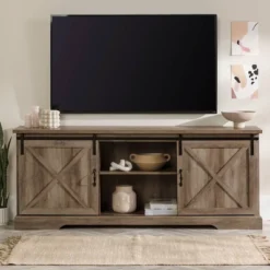 Clarabelle Double Sliding X Barn Door TV Stand For TVs Up To 80" - Saracina Home 24 Clarabelle Double Sliding X Barn Door TV Stand For TVs Up To 80" - Saracina Home -Saracina Home GUEST f1619087 16e5 49e8 868e f5ecca4922a3