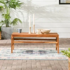 Outdoor Acacia Wood Slatted Coffee Table - Saracina Home -Saracina Home GUEST f691e32c ceb4 415f 9b3b 971f04c7f8b4