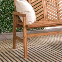 Slatted Chevron Acacia Wood Patio Loveseat – Saracina Home -Saracina Home GUEST f701a10c e9a5 43fa 9074 adfb36c6efe7