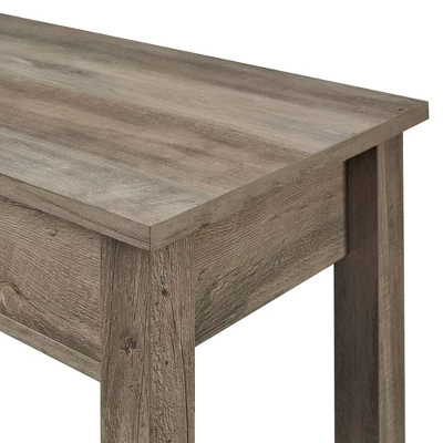 June Rustic Farmhouse Entry Table With Lower Shelf Gray Wash - Saracina Home 4 June Rustic Farmhouse Entry Table With Lower Shelf Gray Wash - Saracina Home - Image 4