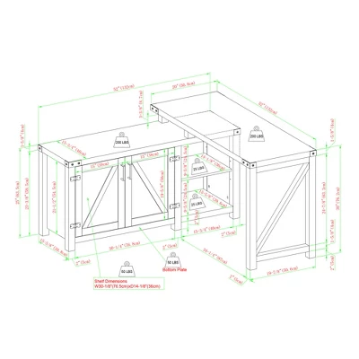Farmhouse Rustic L Shaped Desk With Storage - Saracina Home 12 Farmhouse Rustic L Shaped Desk With Storage - Saracina Home - Image 12