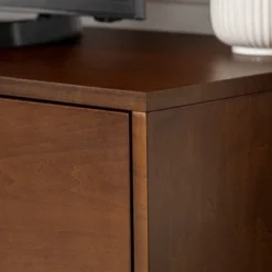 Mid-Century Modern With Closed Storage TV Stand For TVs Up To 58" Walnut - Saracina Home -Saracina Home GUEST faf1be29 8444 4349 a44d 5d257c19b308