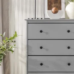 Stiva Classic Mid-Century Modern Vertical 4 Drawer Dresser Gray - Saracina Home -Saracina Home GUEST fbe0a89b f3dc 400d 9beb bb43d3423973