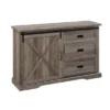 Orson Transitional Sliding X Barn Door Sideboard With 3 Drawers - Saracina Home