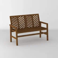 Slatted Chevron Acacia Wood Patio Loveseat – Saracina Home -Saracina Home GUEST fd45a857 958f 4159 adac aad875aded8e