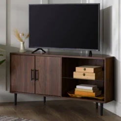 Contemporary Corner TV Stand For TVs Up To 55" Dark Walnut - Saracina Home 15 Contemporary Corner TV Stand For TVs Up To 55" Dark Walnut - Saracina Home -Saracina Home GUEST ffac103c e71b 46c3 a56d 91ed3cf73330